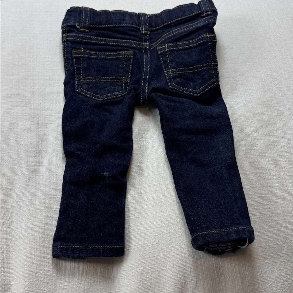 OshKosh B'gosh Dark Blue‎ Distressed Jeans with Leopard Accents
